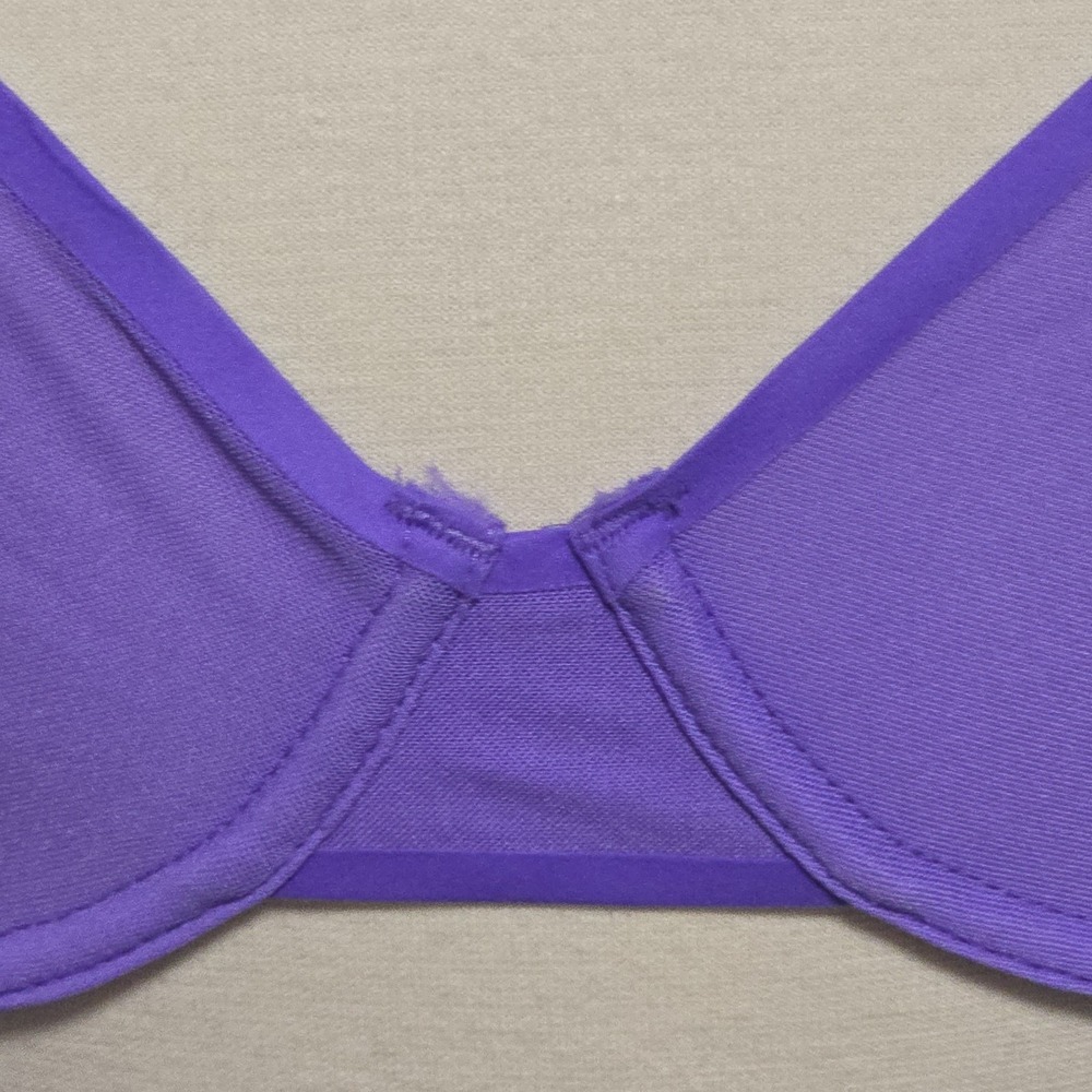 Aerie Smoothez  Microfiber Mesh Unlined Underwire Balconette Bra 36C New Purple - Picture 7 of 7